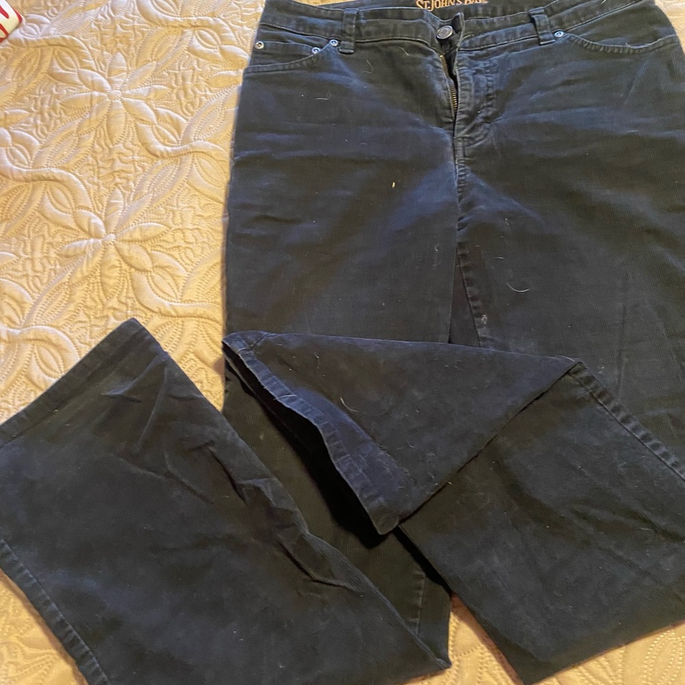 St. John's Bay Women's Dark Blue Straight Leg Jeans corduroy